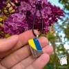 Кулон  Прапор України 25*16 мм. На чорному шнурку